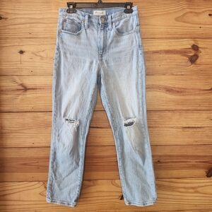 Madewell High Rise Slim Crop Boyfriend Straight Leg Jeans 25